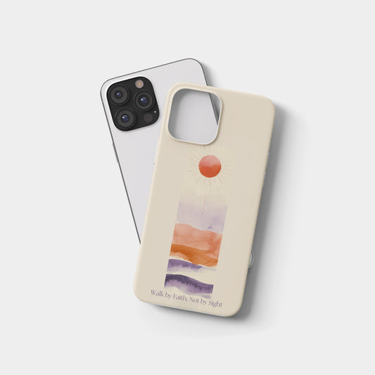 Walk by Faith Abstract Sunrise Phone Case – 2 Cor 5:7