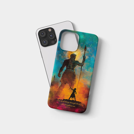 David vs Goliath Bible-Verse Phone Case – Philippians 4:13