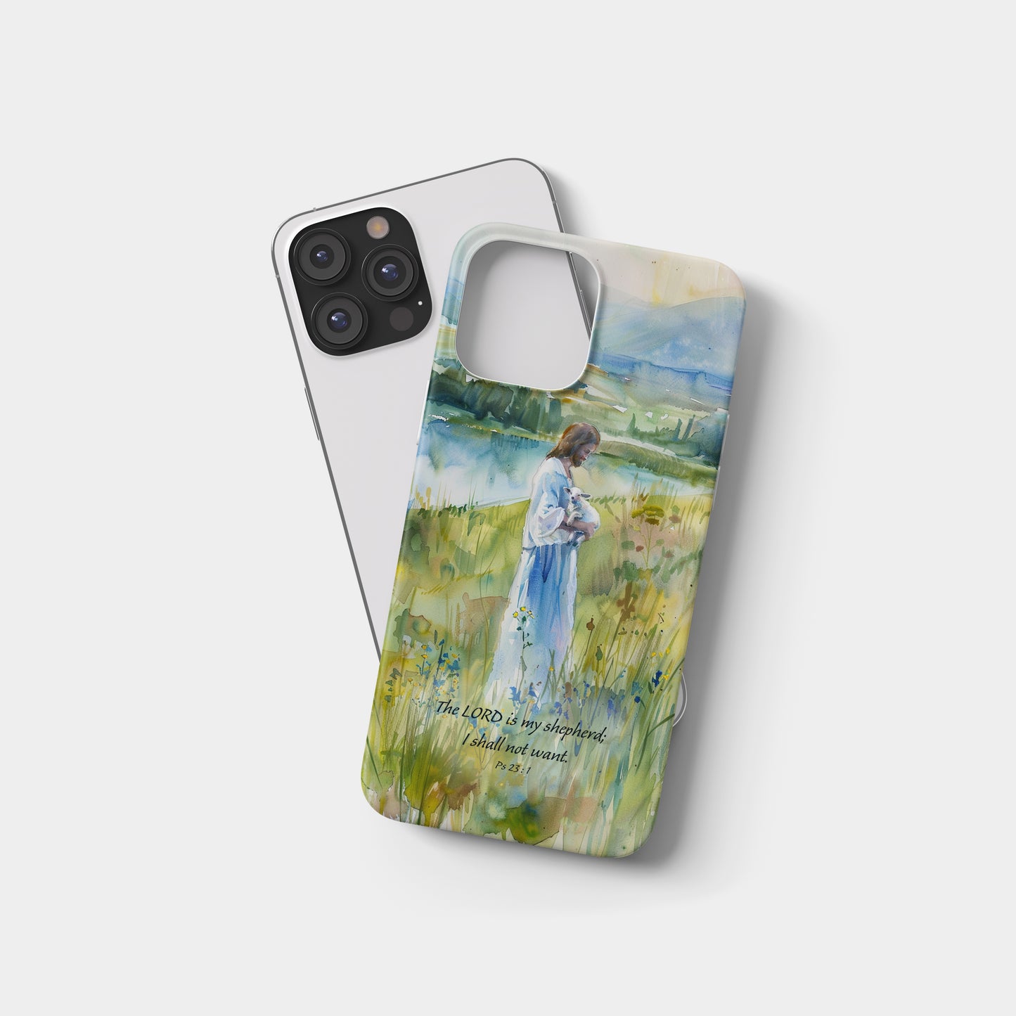 Good Shepherd Pastel Watercolor Phone Case – Psalm 23:1
