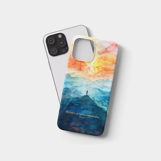 Lord My Light Mountain Watercolor Phone Case – Psalm 27:1