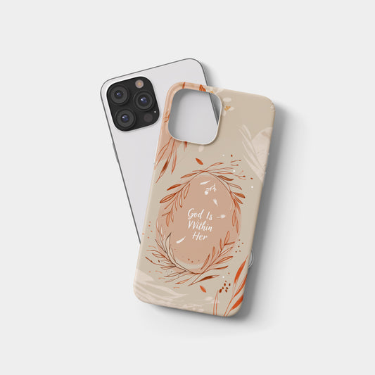 God Is Within Her Floral Wreath Phone Case – Psalm 46:5